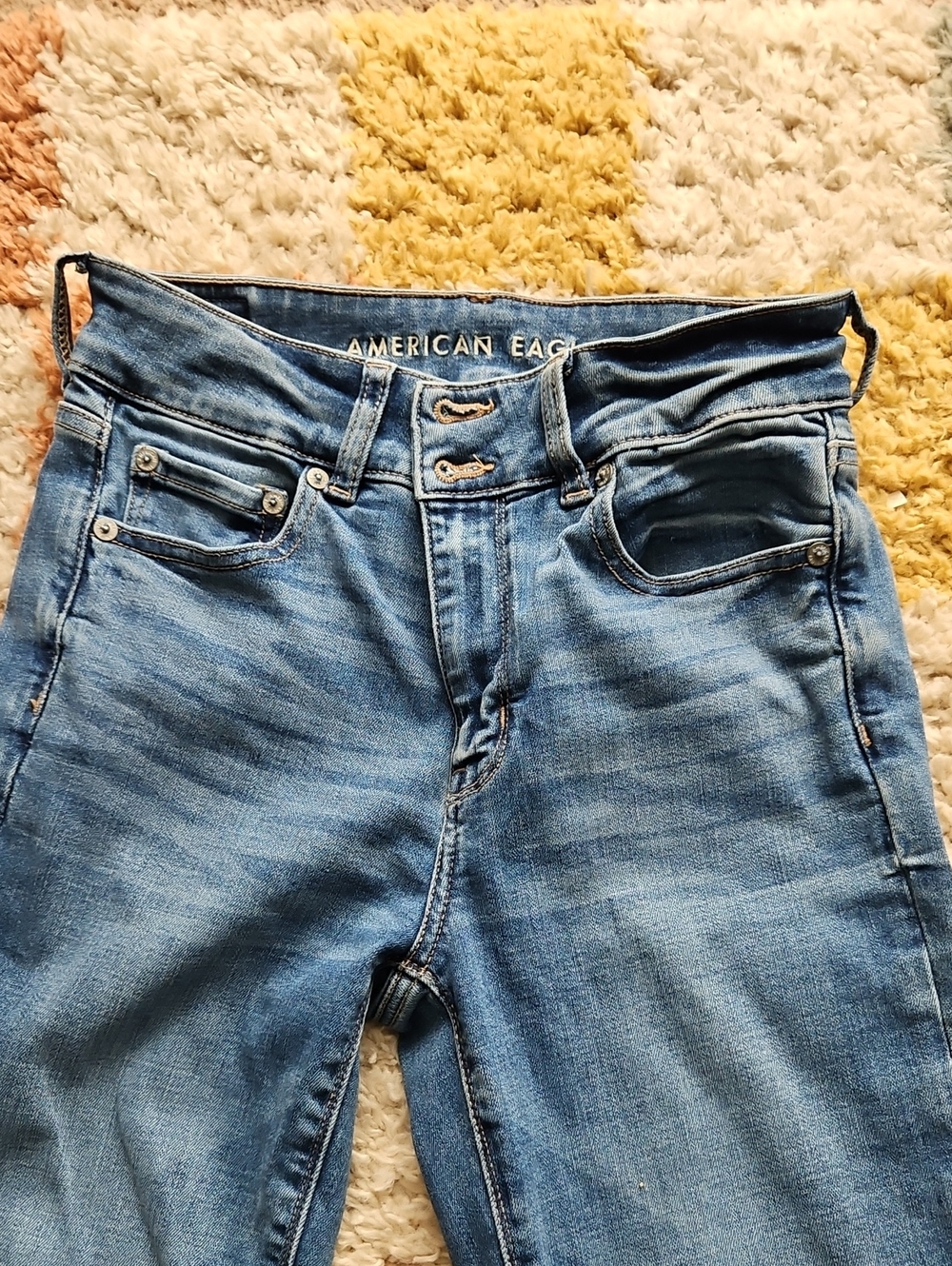 American Eagle Artist Flare Jeans Light/ Medium Wash High Rise